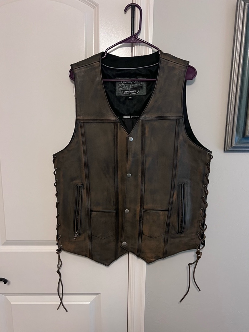 Traditional Motorcycle Vest Calf